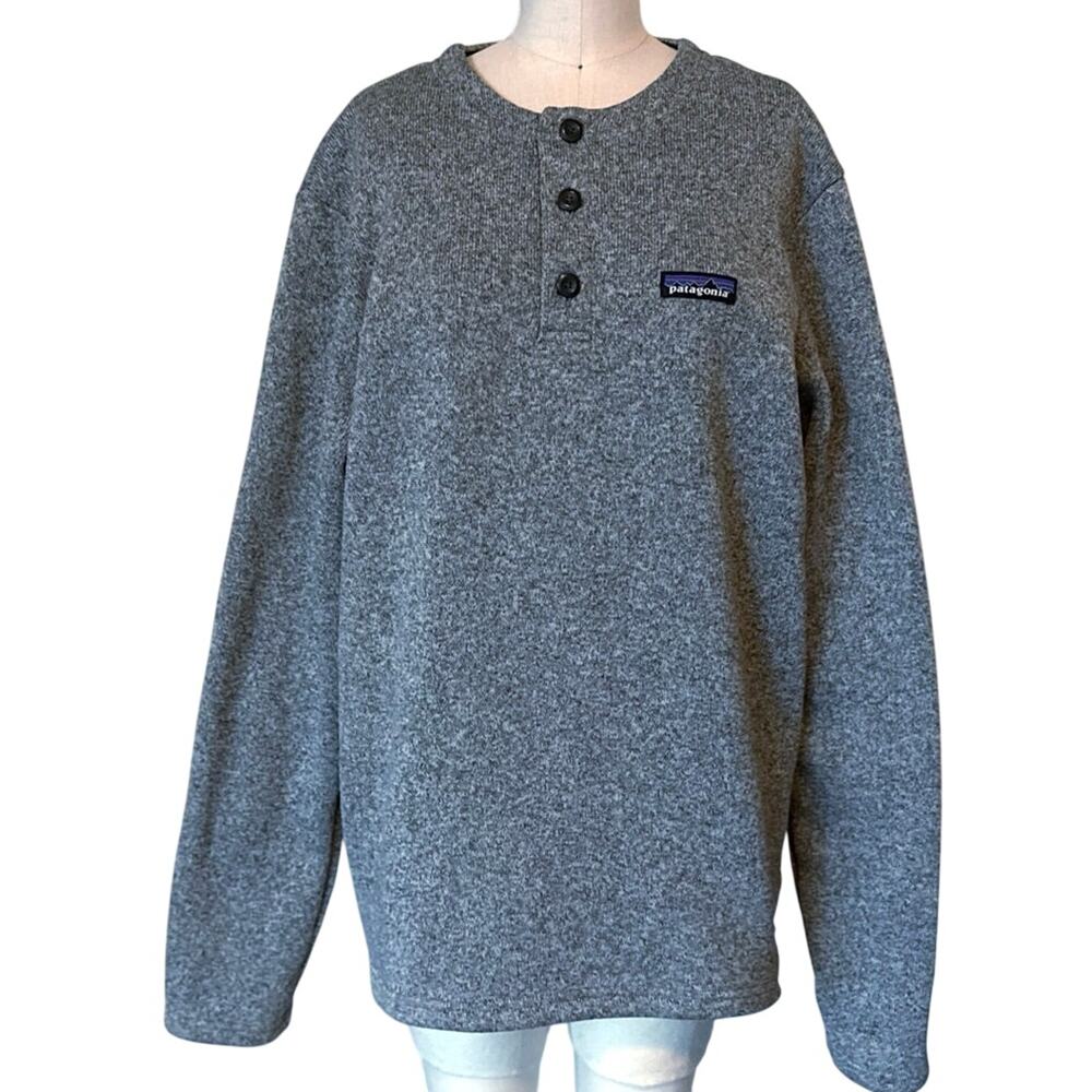 Patagonia Men's Better Sweater Henley Gray Pullover SZ Medium